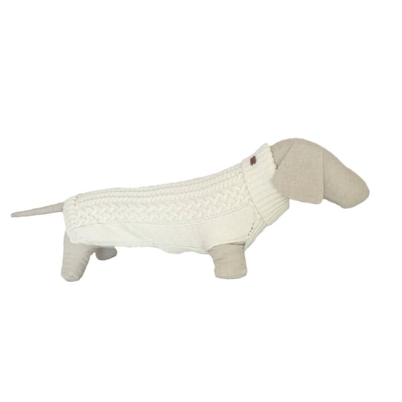 Freddie White dog sweater