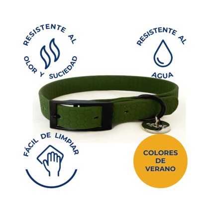 Olive waterproof dog collar