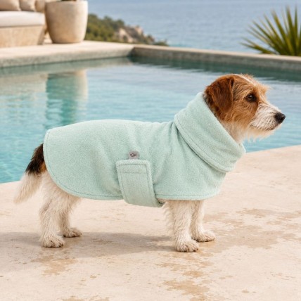 Mint dog bathrobe