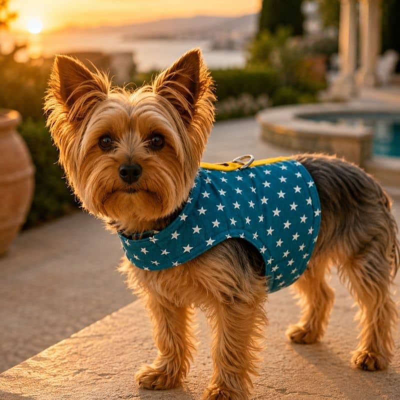 Hundegeschirr Stars Petrol für den Sommer