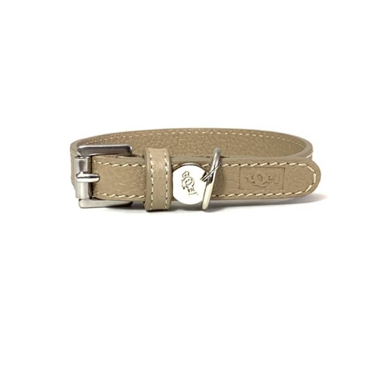 Hundehalsband Taupe aus Leder