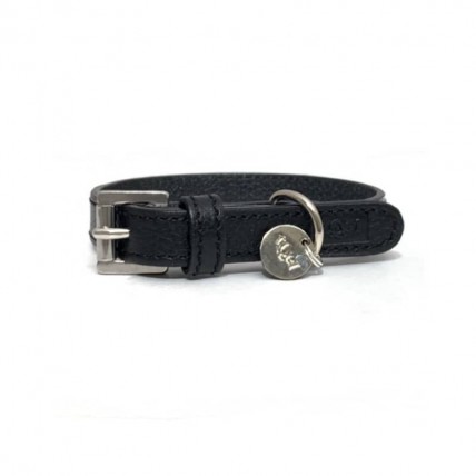 Noir leather dog collar