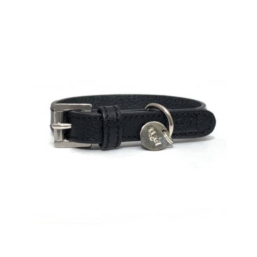 Hundehalsband Noir aus Leder - 1