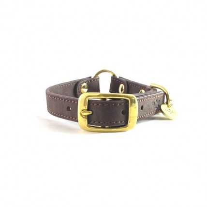 Hundehalsband Café aus Nubukleder - 1
