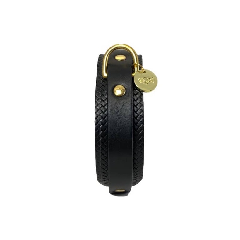 Lederhalsband Galant Black für Hunde - 3