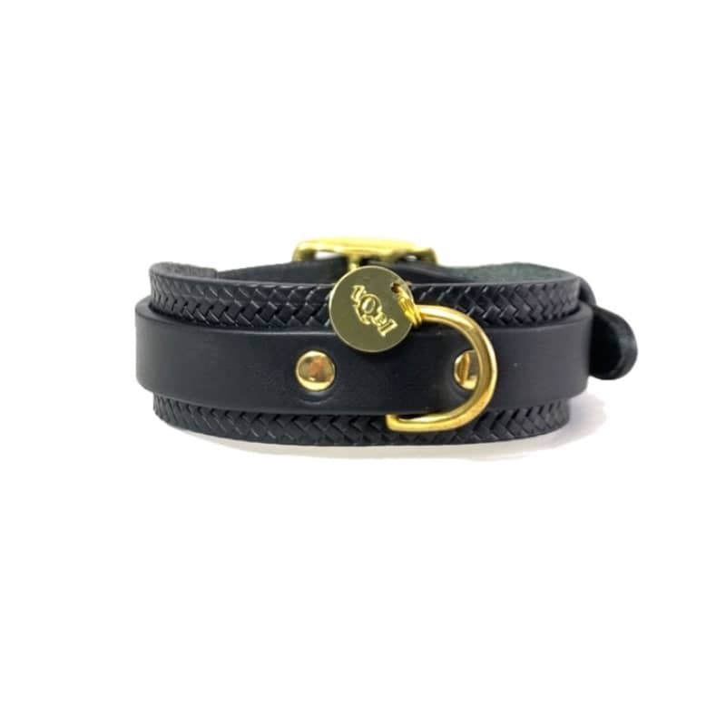 Lederhalsband Galant Black für Hunde - 1