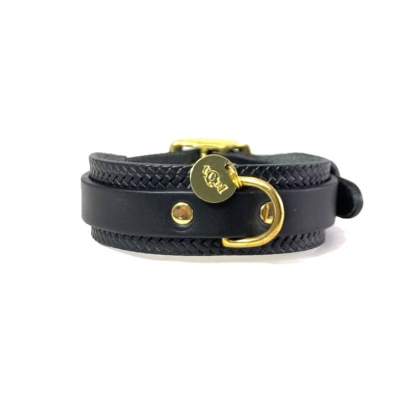 Lederhalsband Galant Black für Hunde - 1