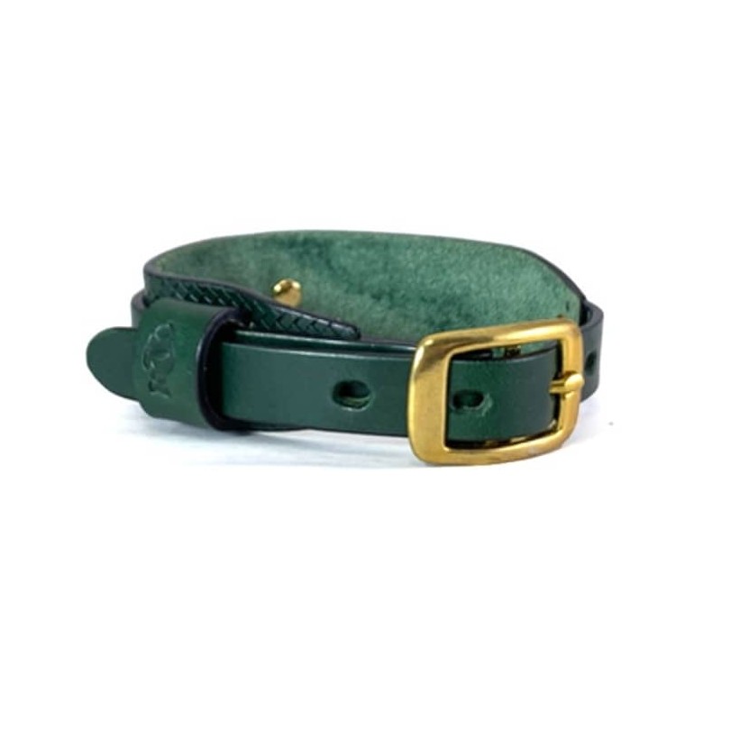 Lederhalsband Galant Green für Hunde - 2