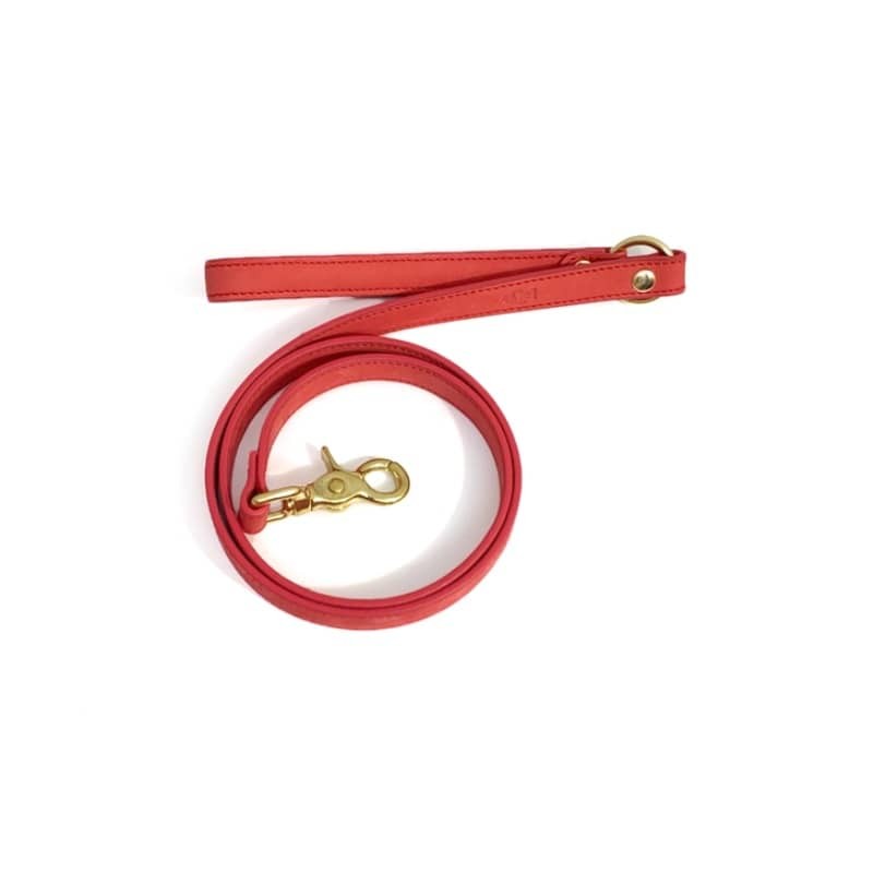 Hundeleine Cherry aus Nubukleder - 1