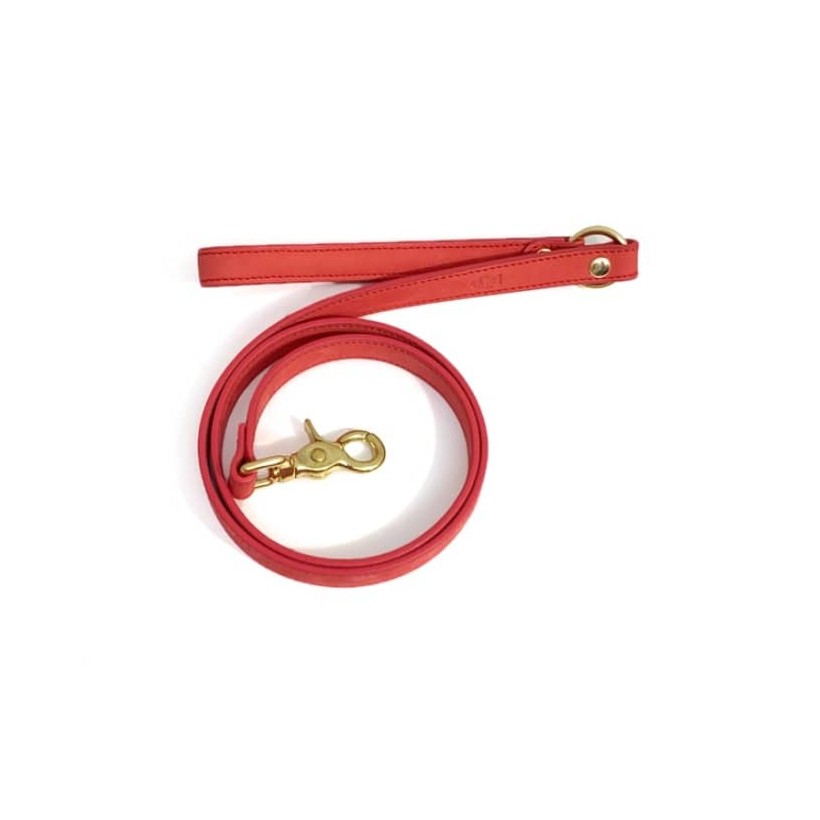 Hundeleine Cherry aus Nubukleder - 1