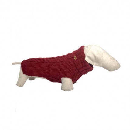 James Burgundy dog sweater