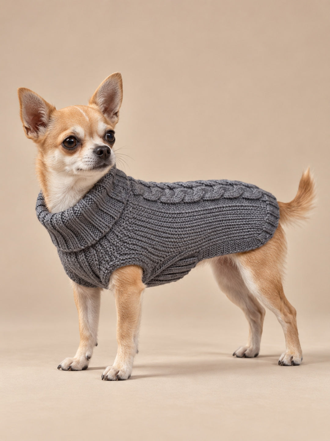 jerseys de lana gris para perros
